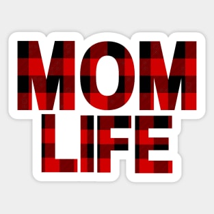 Mom Life in Buffalo Plaid Sticker